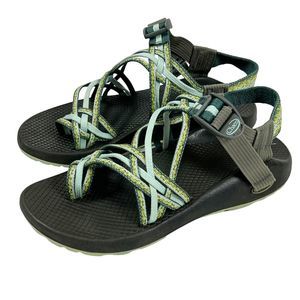 Chaco ZX3 Classic Sport Sandals Toe Loop Triple Strap Mint Green Womens 7